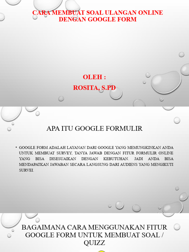 Membuat Soal Ulangan dengan Google Form | PDF