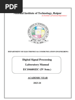 Nitrr DSP Lab Manual