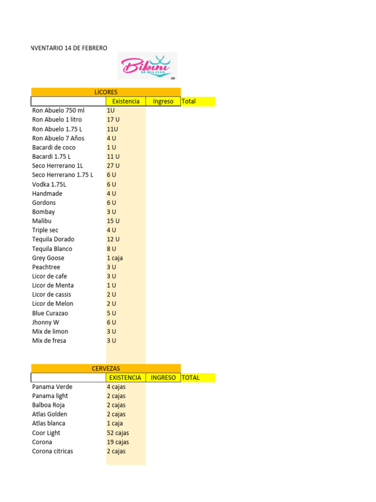 Bikini Beach Club PDF Bebida Bebidas alcohólicas