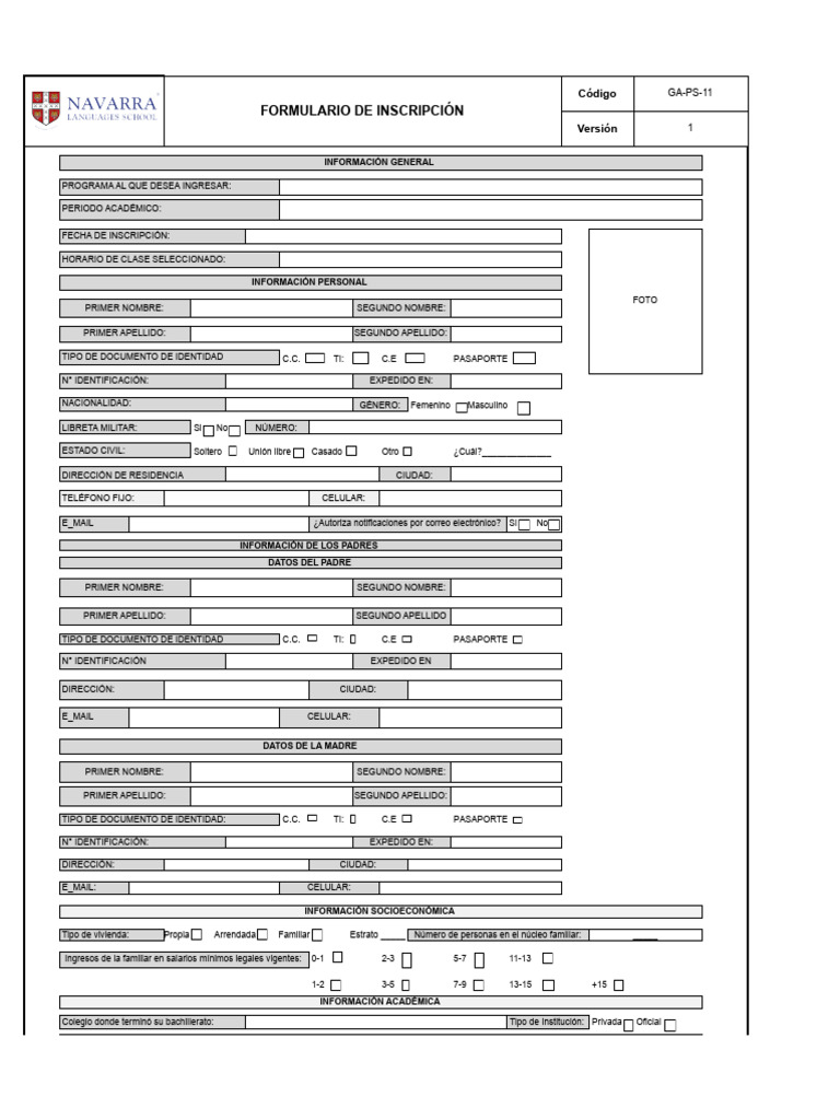 Ga ps 11 formulario de inscripci n pdf