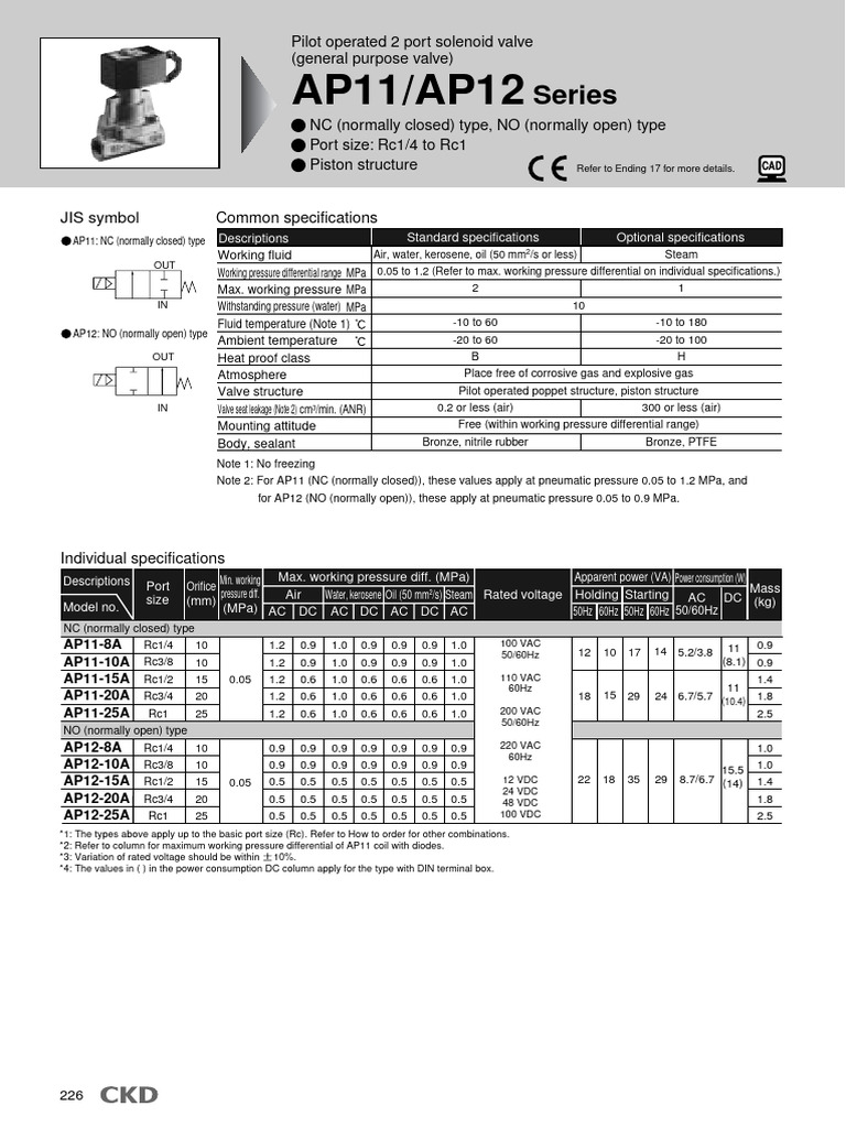 CKD Ap Ad Catalogue | PDF | Alternating Current | Valve