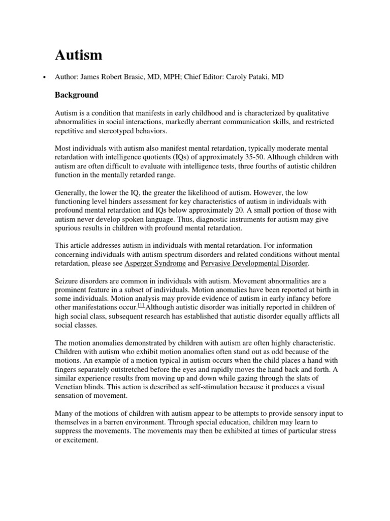 Autism | PDF | Autism | Autism Spectrum