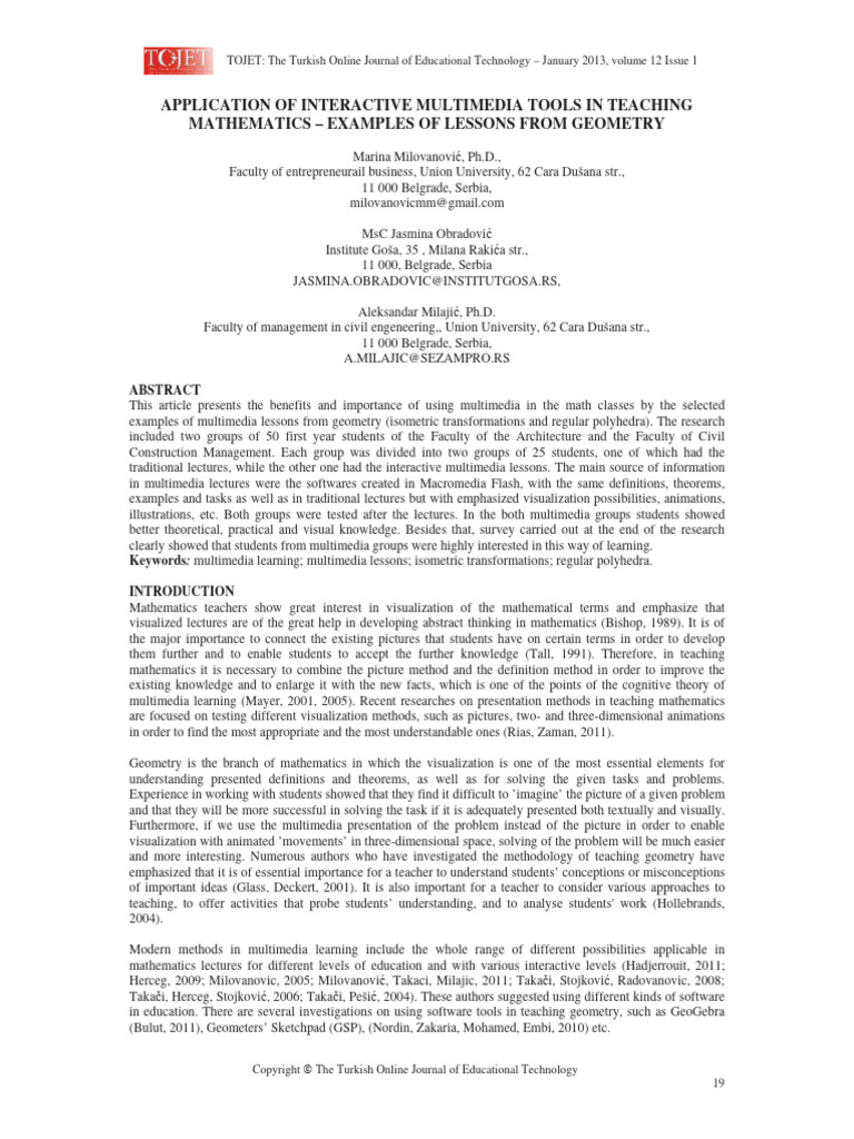 interactive media math-Milovanovic | PDF | Tetrahedron | Geometry