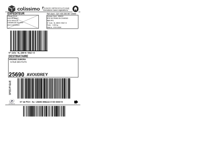 Bordereau Vinted 8162516673 PDF