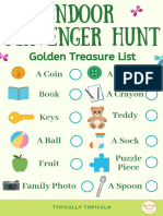 Golden Treasures Indoor Scavenger Hunt For Kids - Typically Topical Lifestyle Magazine