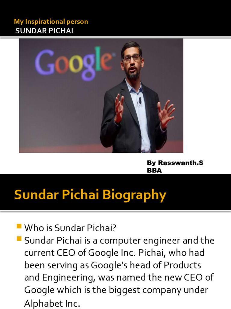 Sundar Pichai: CEO of Google Biography | PDF