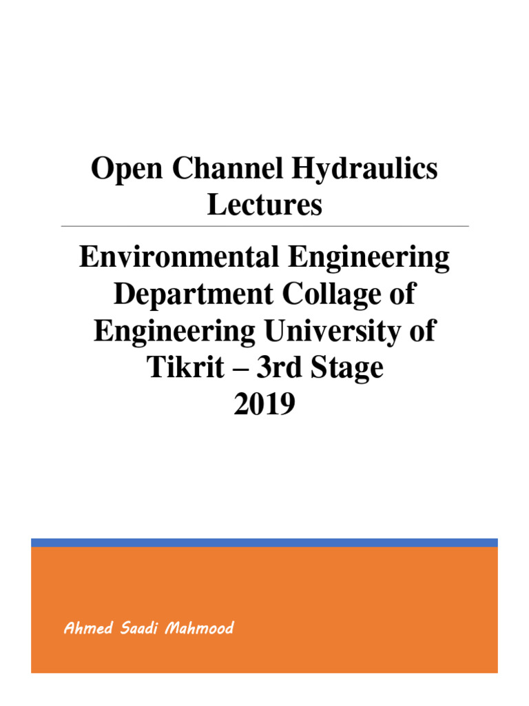 Open Channel Hydraulics Lectures | PDF | Fluid Dynamics | Applied And ...