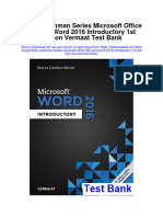 Instant Download Shelly Cashman Series Microsoft Office 365 and Word 2016 Introductory 1st Edition Vermaat Test Bank PDF Full Chapter