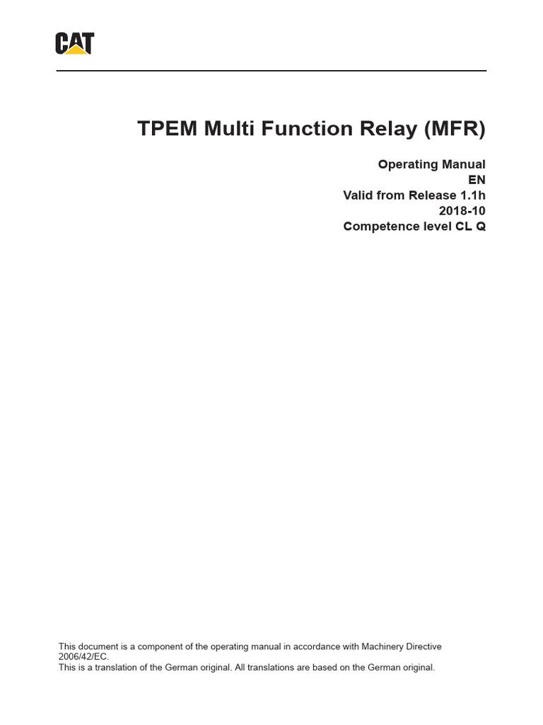 TPEM MFR Operating Manual Overview | PDF | Occupational Safety And ...