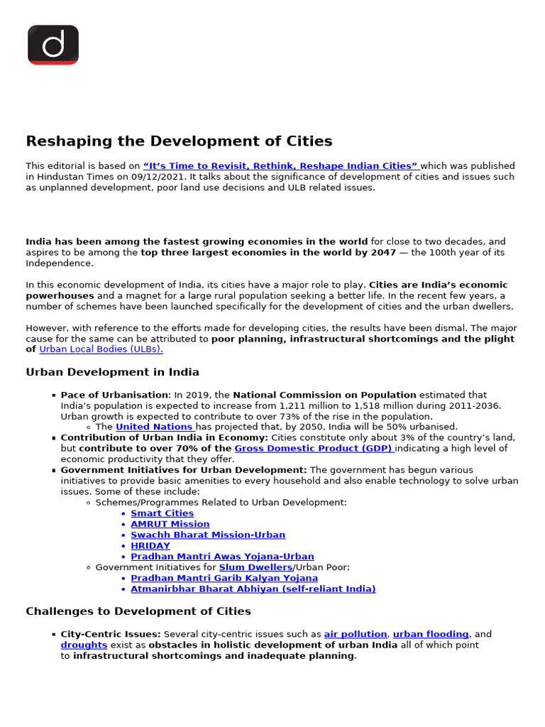 Urban Planning 1 | PDF | Urbanization | Transport