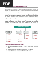 Database Languages in DBMS