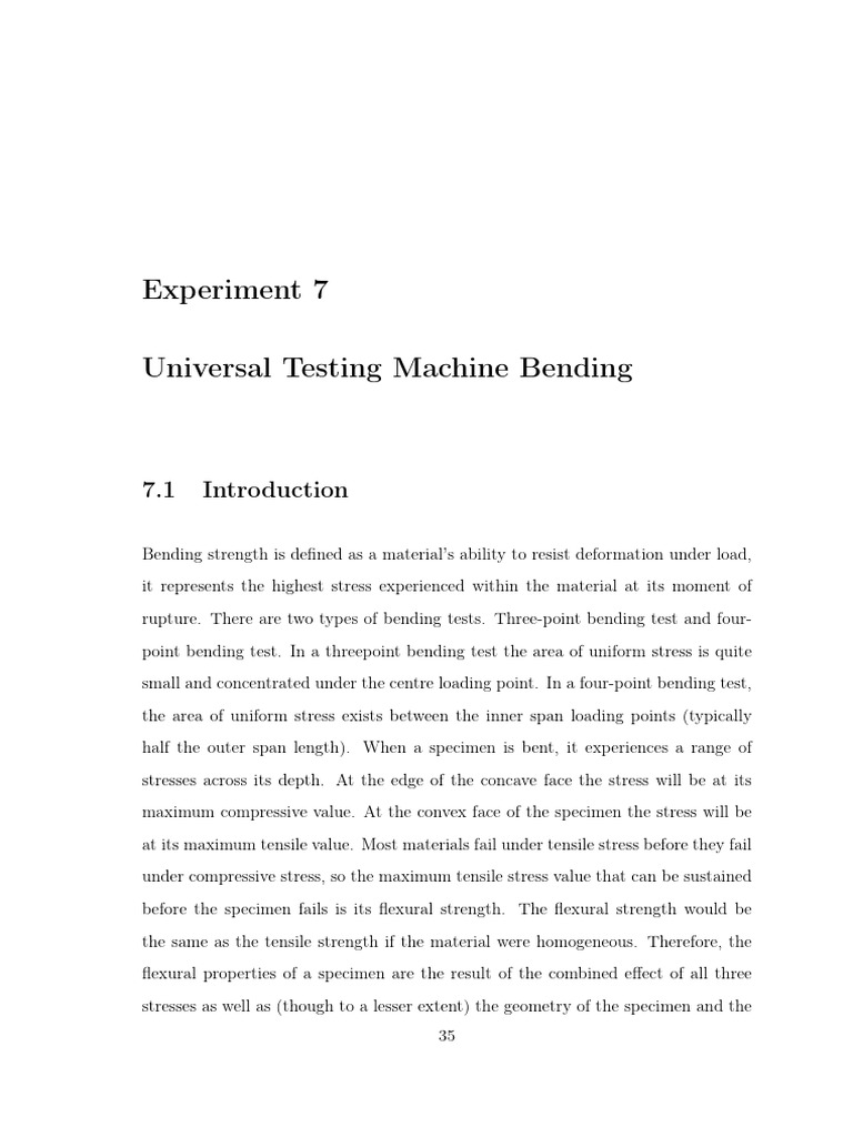 Universal Testing Machine Bending Test | PDF | Bending | Strength Of ...
