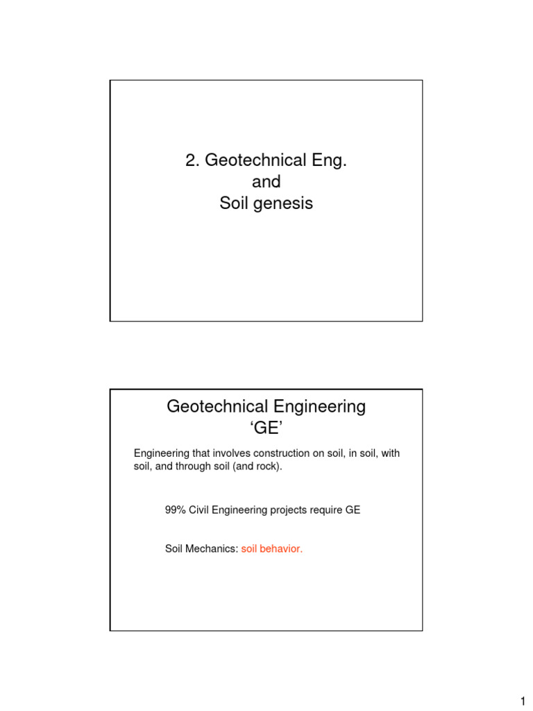 Geotechnical Eng. and Soil Genesis | PDF | Soil | Building Engineering