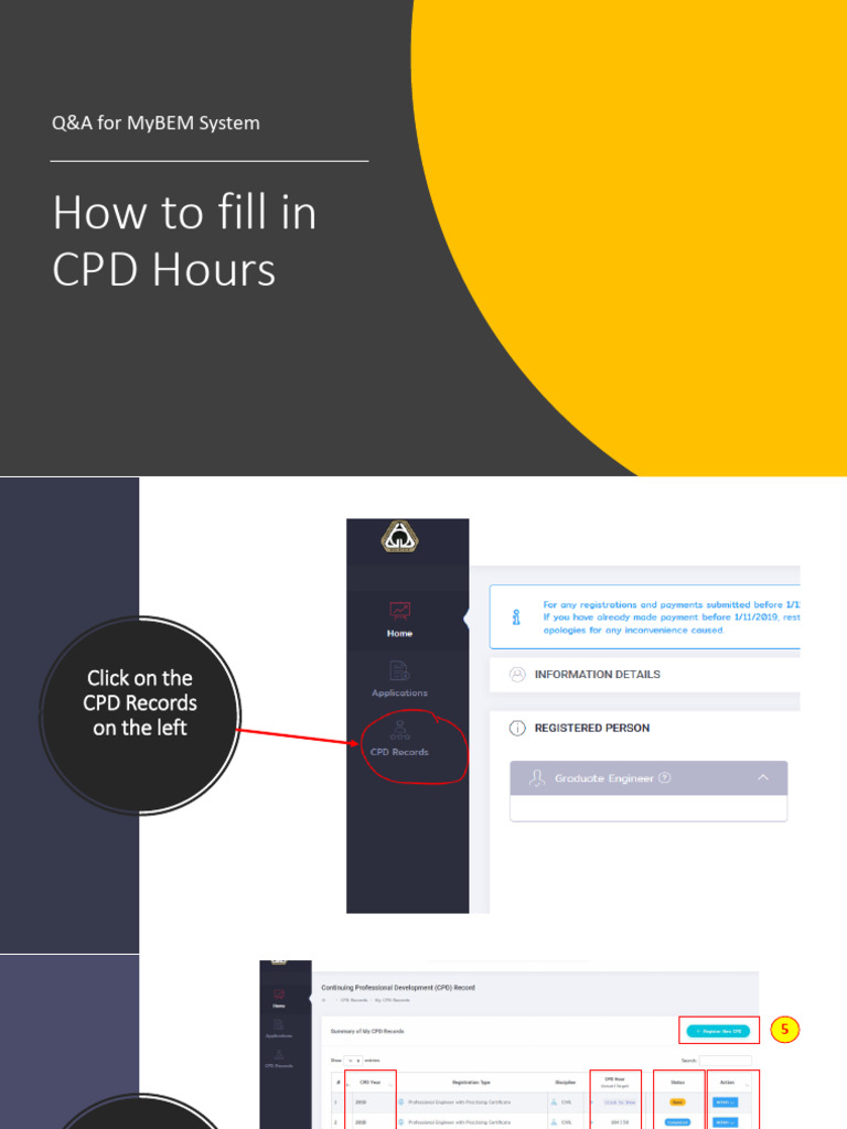 Guide to Filling CPD Hours in MyBEM | PDF | Computing | Software