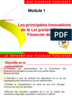 Module 1 Assemblee Nationale Les Principales Innovations de La Loi Portant Regime Financier de Letat