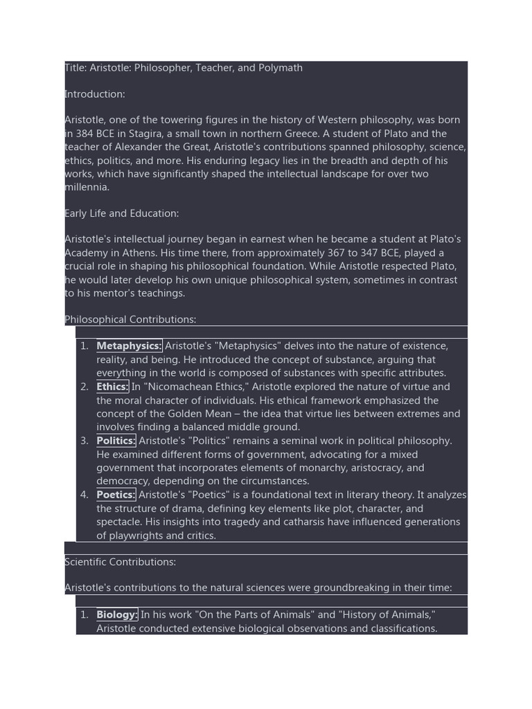 Aristotle Pdf Aristotle Science