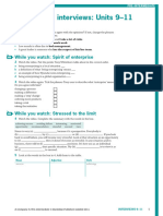 In Company 3.0 Pre-Intermediate Interview Video Units 9-11 Worksheet