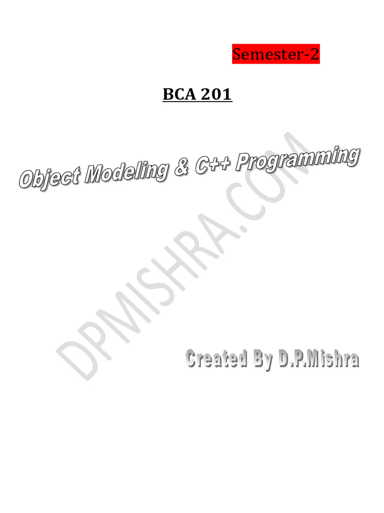 Object Modeling and C++ Programming For Bca 2nd Semester PDF | PDF ...