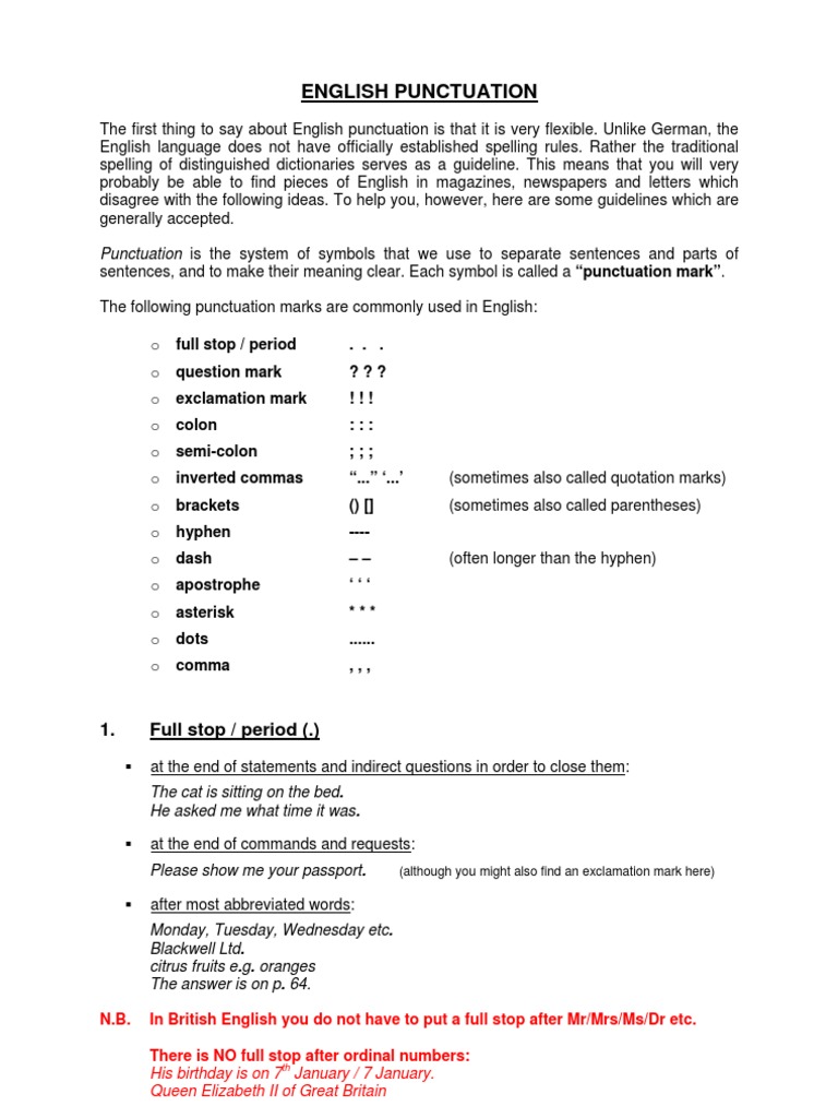 English Punctuation | PDF | Language Arts & Discipline