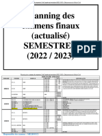 Planning Des Examens Actualise S1 2022 2023