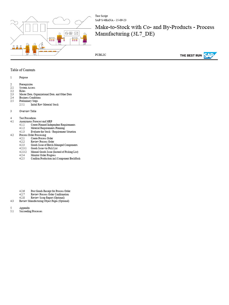 SAP S/4HANA Test Script: MTS Process | PDF