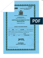 Tpin & Certificate of Exemption From Registration