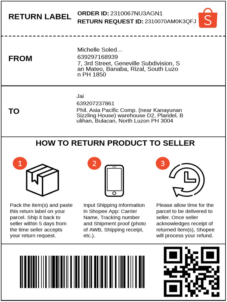 Shopee Return Label Instructions | PDF