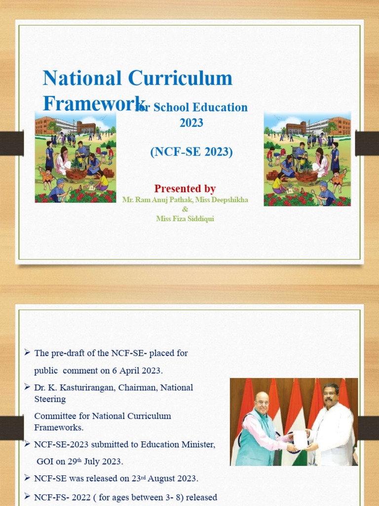 National Curriculum Framework: For School Education 2023 (NCF-SE 2023 ...
