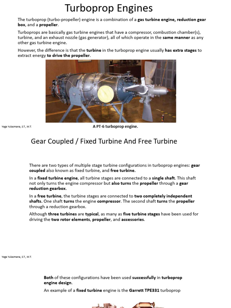Overview of Turboprop Engine Mechanics | PDF | Gas Turbine | Engines