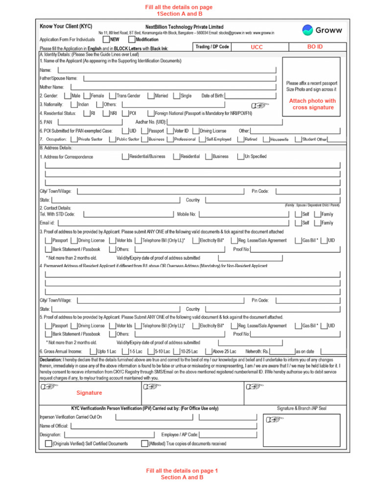Sample - KYC Modification Form | Download Free PDF | Signature | Computing