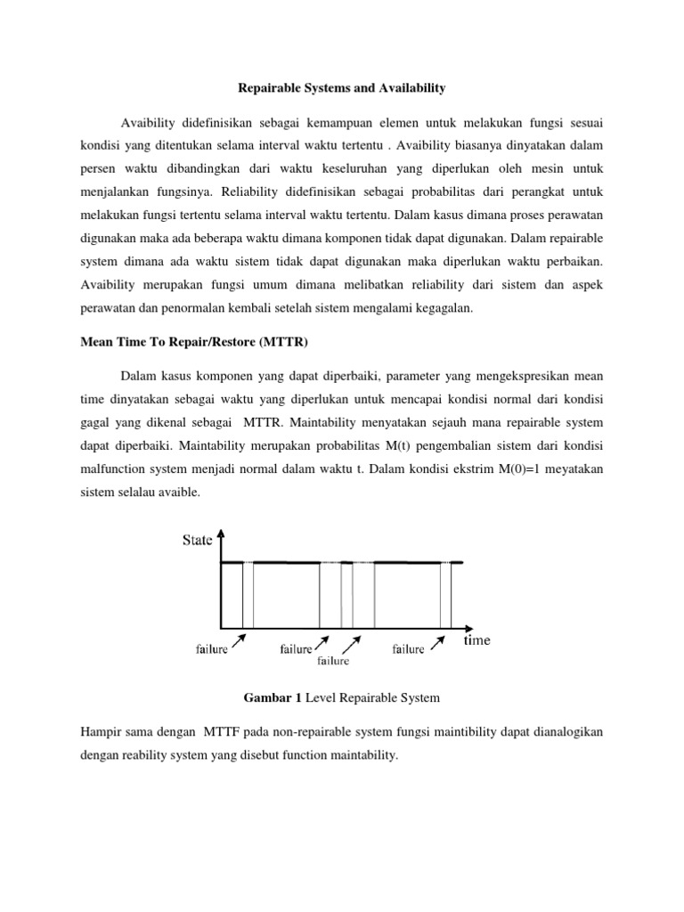 T And T Repairables >> Repairable Systems And Availability T And T Repairables >> Repairable Systems And Availability