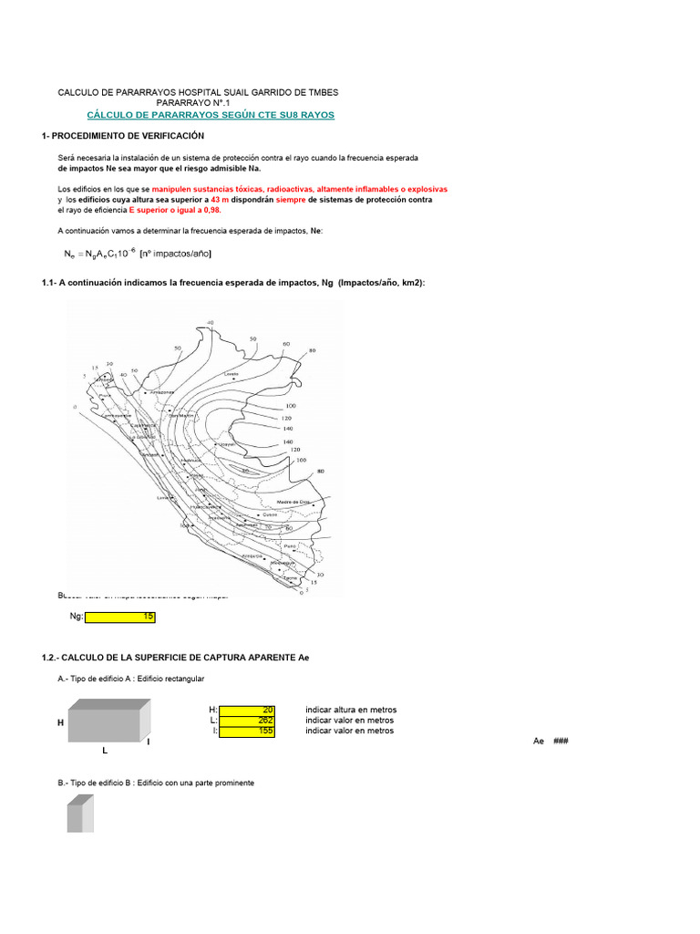 Cálculo de Pararrayos en Hospital Tmbes | PDF | Ingeniería de ...