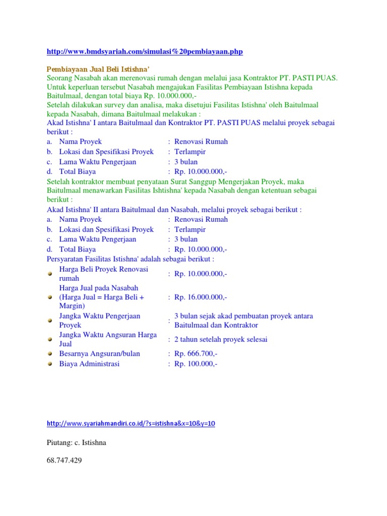 Studi Kasus Istishna Pdf