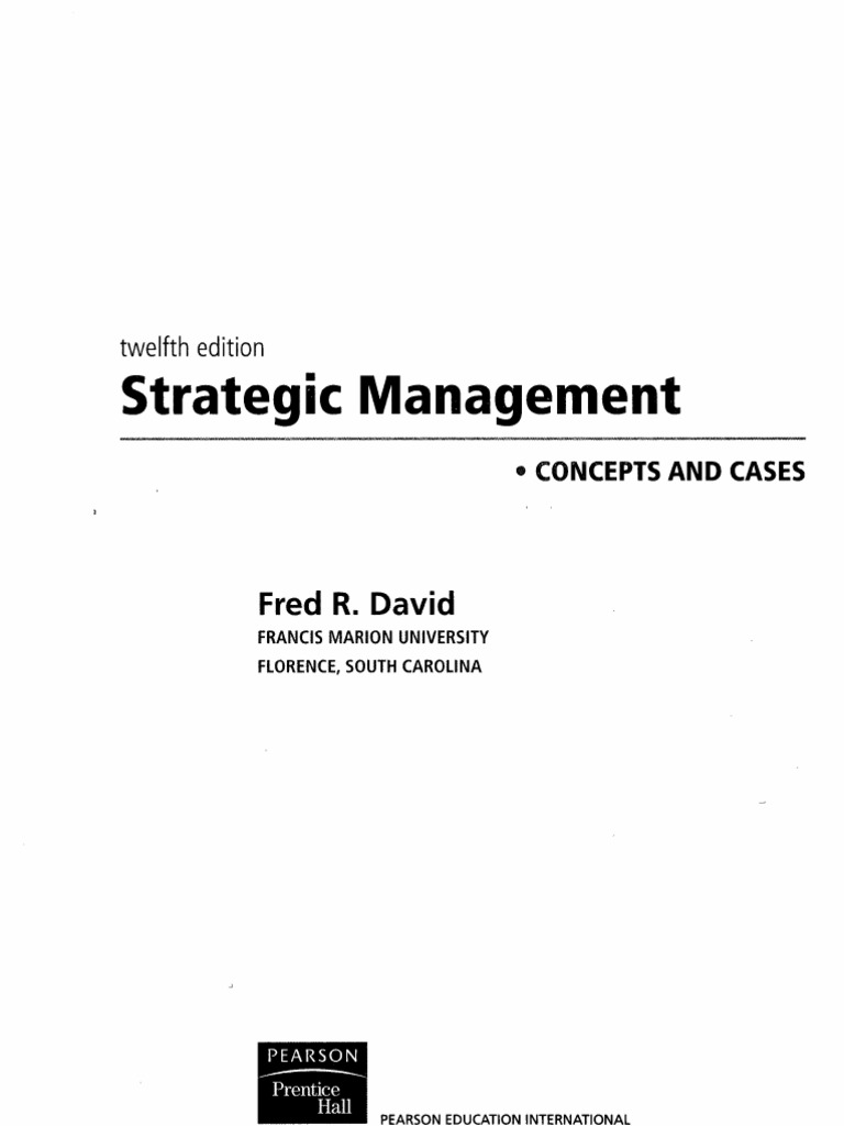 Daftar Isi Fred R David 12th Edition | PDF | Strategic Management ...