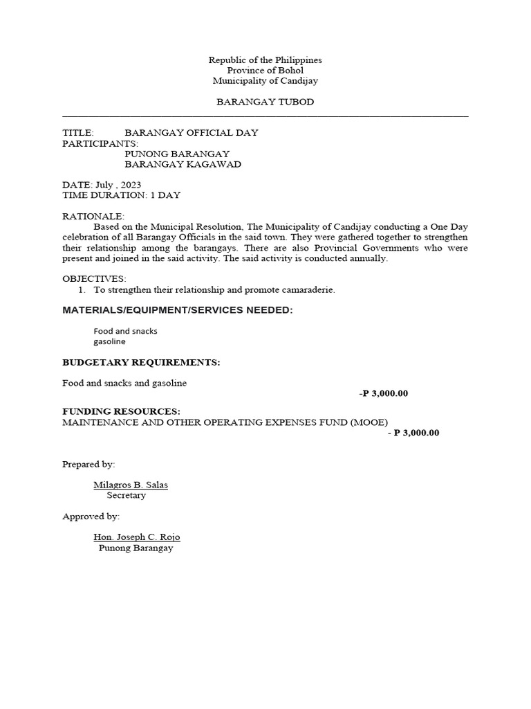 ACTIVITY DESIGN BARANGAY OFFICIAL DAY (AutoRecovered) PDF