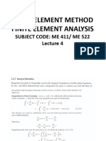 Finite Element Method Finite Element Analysis: Subject Code: Me 411/ Me 522