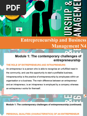 N4 Entrepreneurship and Business Management