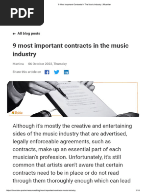 9 Most Important Contracts In The Music Industry _ iMusician