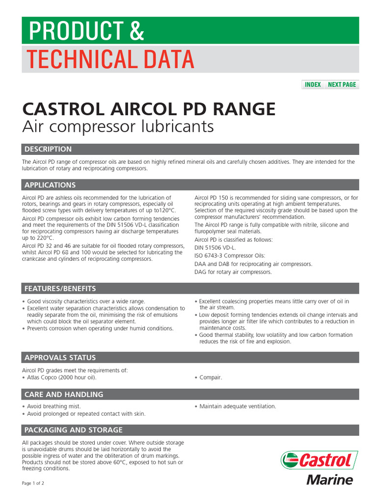 Aircol PD Range | PDF | Lubricant | Chemical Substances