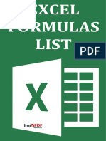 All Excel Formula List for Data Analysis Purposes