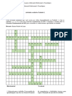 Atividade Avaliativa - Unidade 1 - Palavras Cruzadas