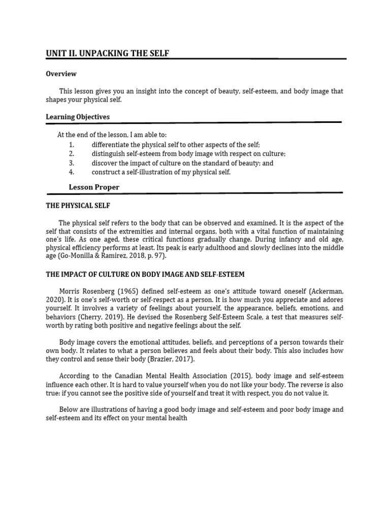 Unit 2 1 download free pdf self esteem body image
