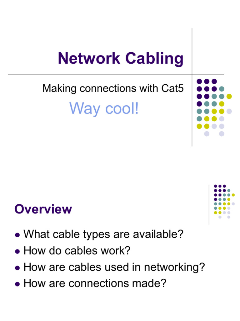 Network Cabling: Cat5 Connection Guide | PDF | Home & Garden