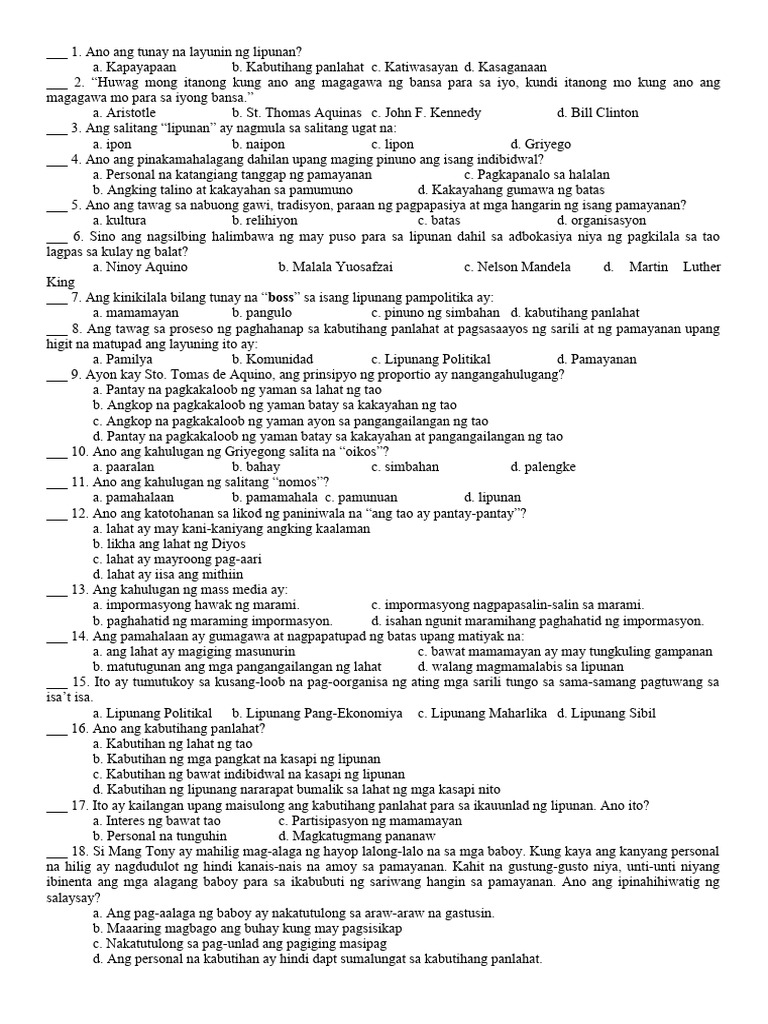 Esp 9 REVIEWER | PDF