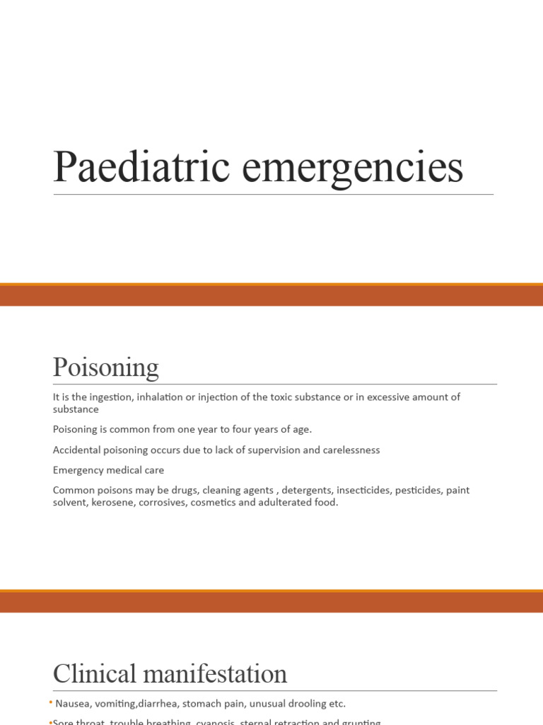 Paediatric Emergencies Pdf Burn Injury
