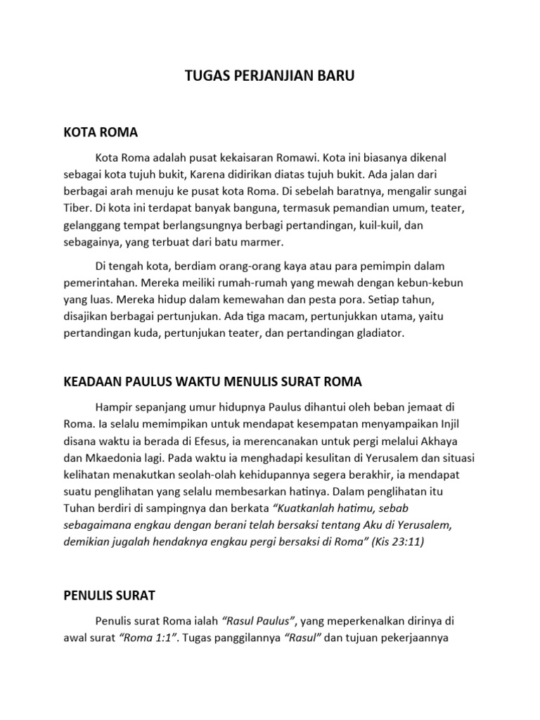 Sejarah Surat Paulus kepada Roma | PDF | Klasik
