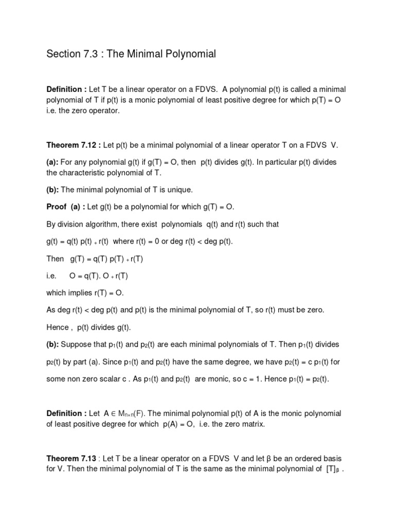 lecture-notes-on-minimal-polynomial-pdf-polynomial-abstract-algebra