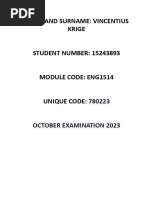 Eng1514 - October Exam 2023-15243893