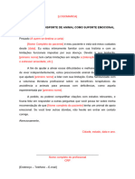 Carta para Transporte de Animal Como Suporte Emocional