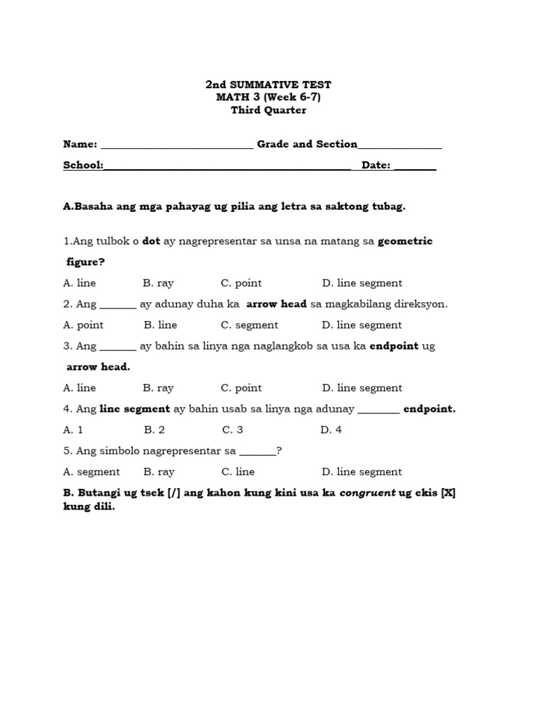 Q32nd 3rd SummativeMath 3 | PDF